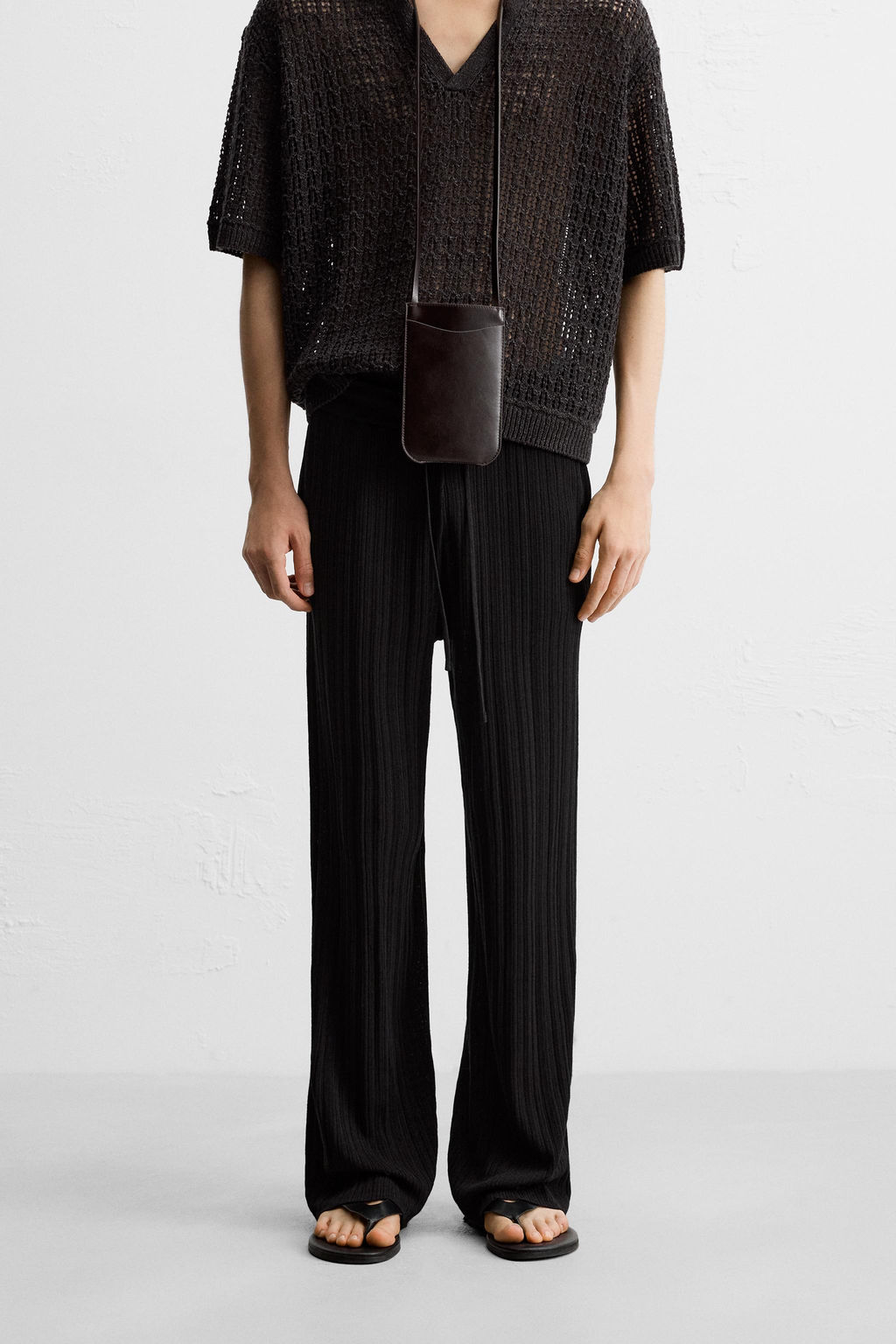 TEXTURED KNIT TROUSERS - Zara фото 11