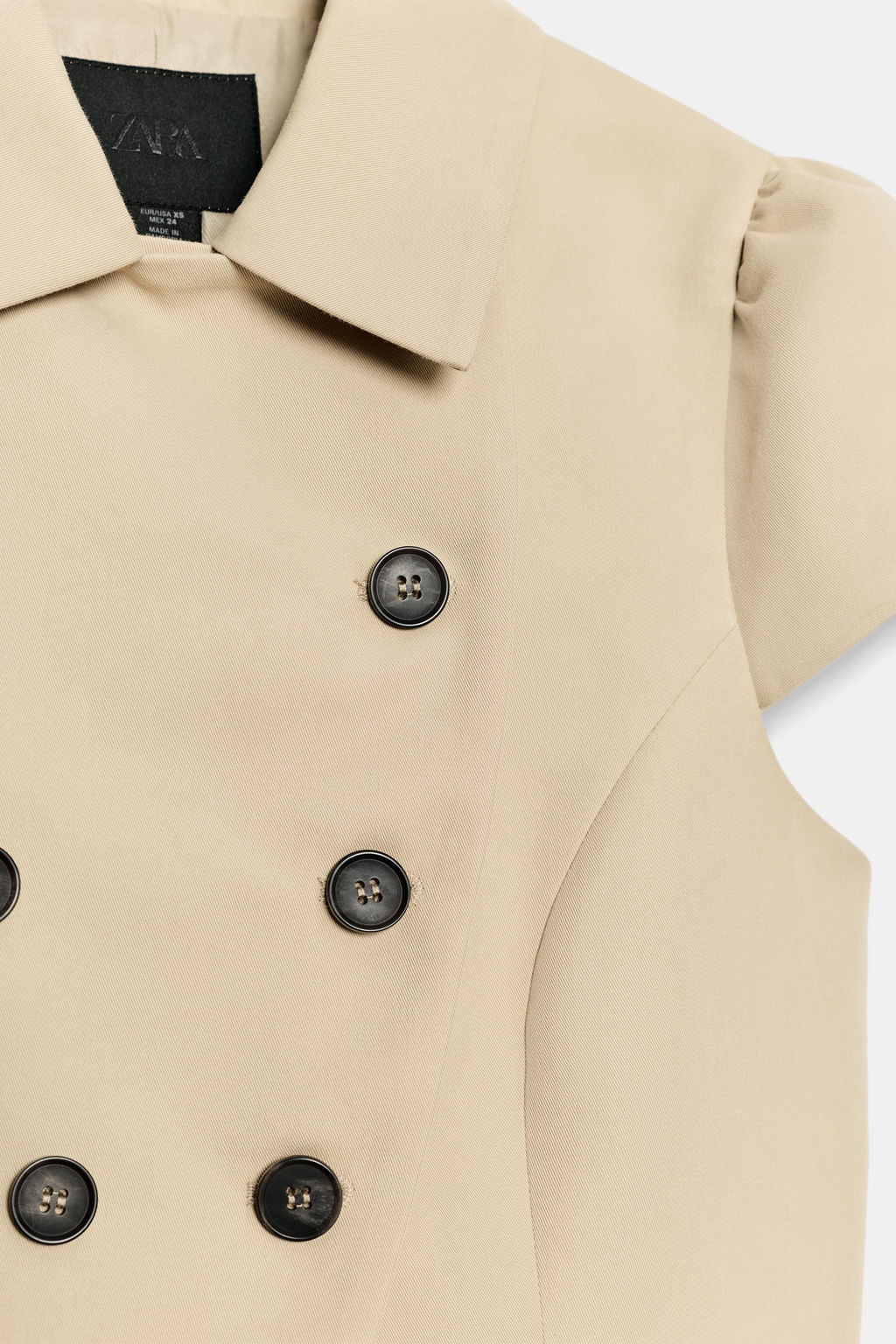 CHAQUETA MANGA CORTA DOBLE BOTONADURA / Tostado - Zara фото 6
