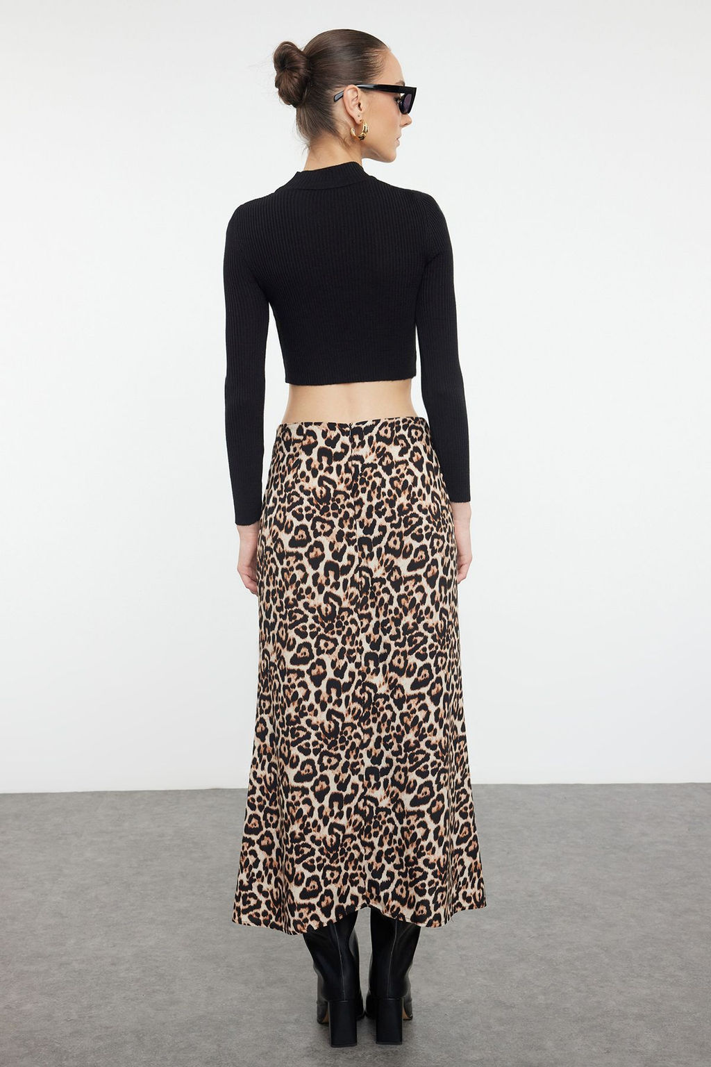 TRENDYOLMILLA Cok Renkli Leopar Animal Desenli Maxi Boy Dokuma Etek TWOAW25ET00030 фото 10