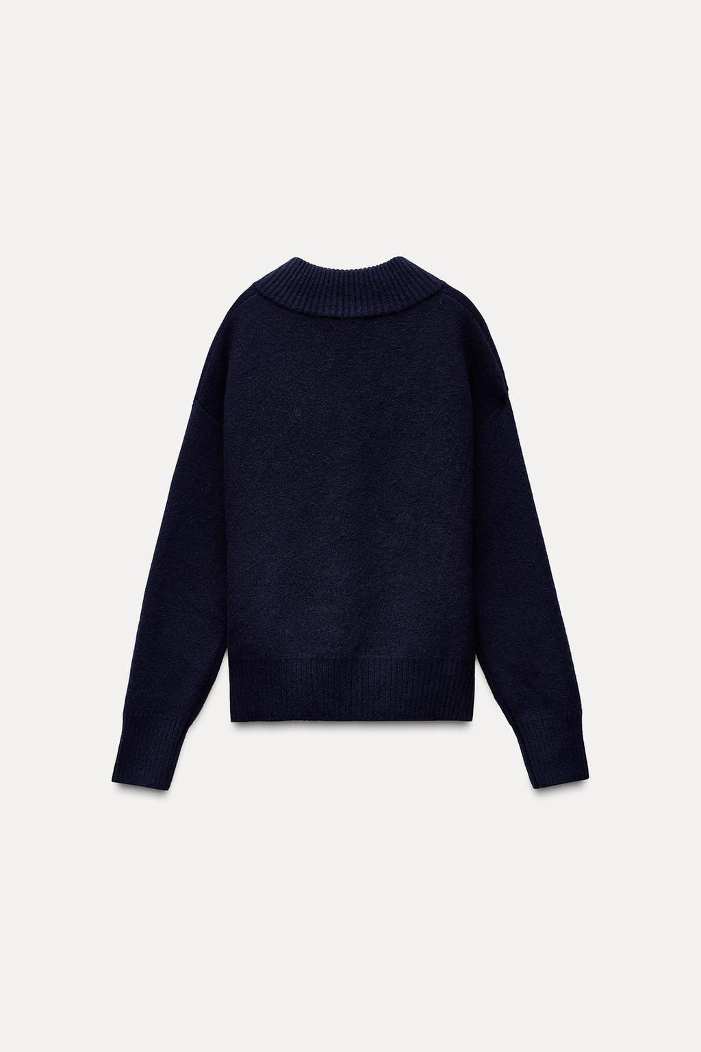 PLAIN KNIT V-NECK SWEATER - Zara фото 5