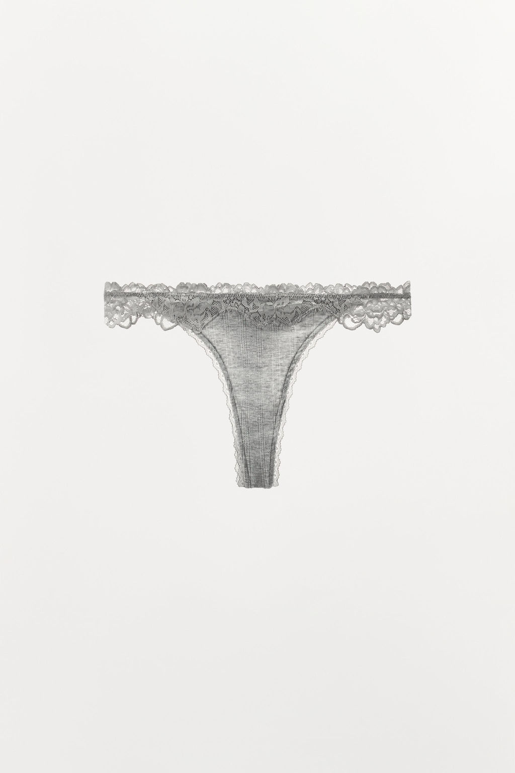 TANGA POINTELLE ENCAJE / Gris