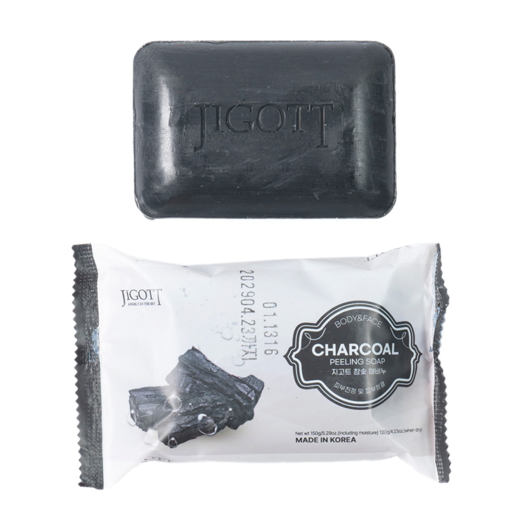 Jigott Мыло-скраб для лица и тела с древесным углем / Charcoal Scrub Soap, 150 г