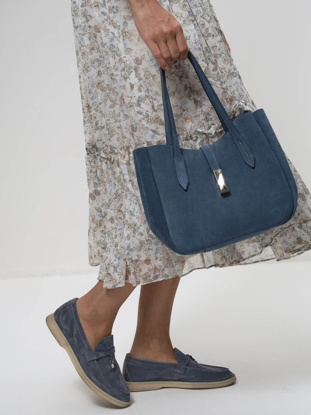 Замшевая сумка Sophie DBR 31059 синий туман  фото 9