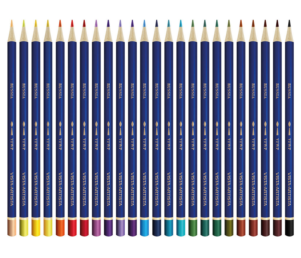 VISTA-ARTISTA Fine VFWP-24 Акварельные карандаши набор заточенный 4 х 24 цв