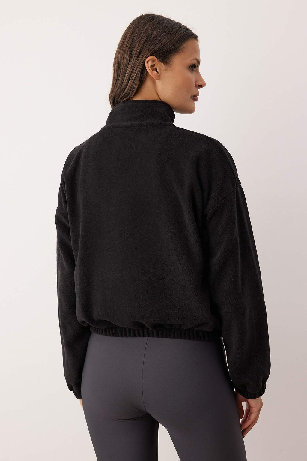 Ekru Polar Fermuarl? Oversize/Genis Kal?p Kal?n Orme Sweatshirt TWOAW26SW00057 - Trendyolmilla фото 10