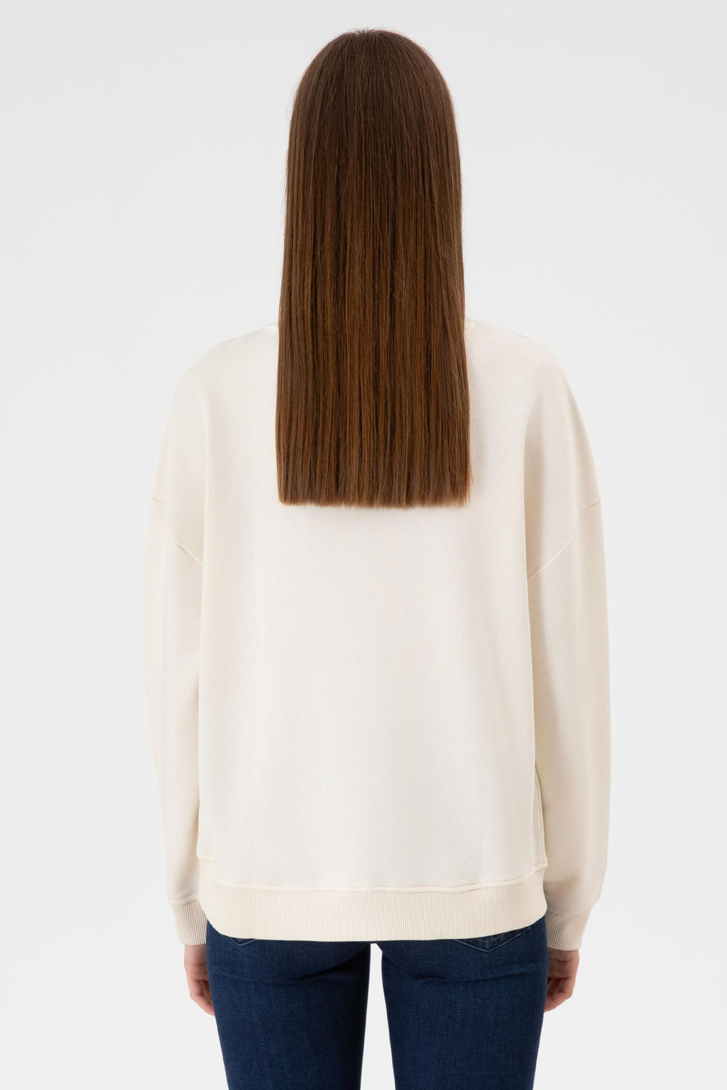 Kad_n Krem Sweatshirt Sepette S_rpriz _ndirim - U.s. polo assn фото 5