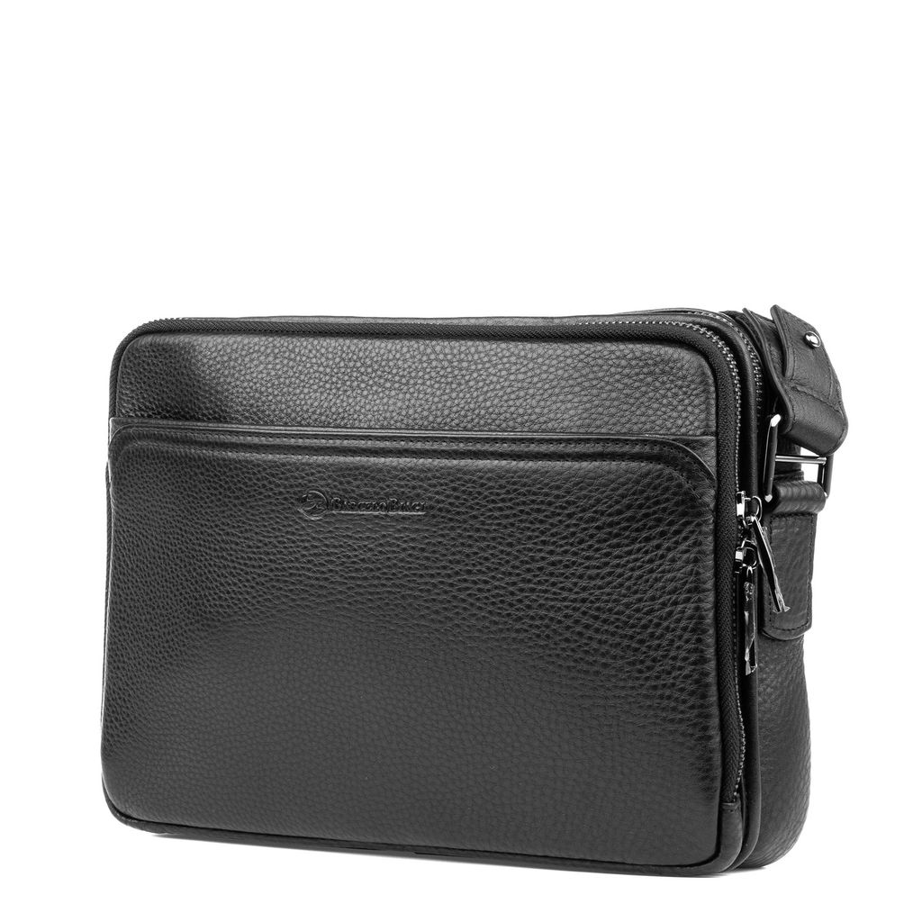 411-8 black, мужская кожаная борсетка Barcelo Biagi