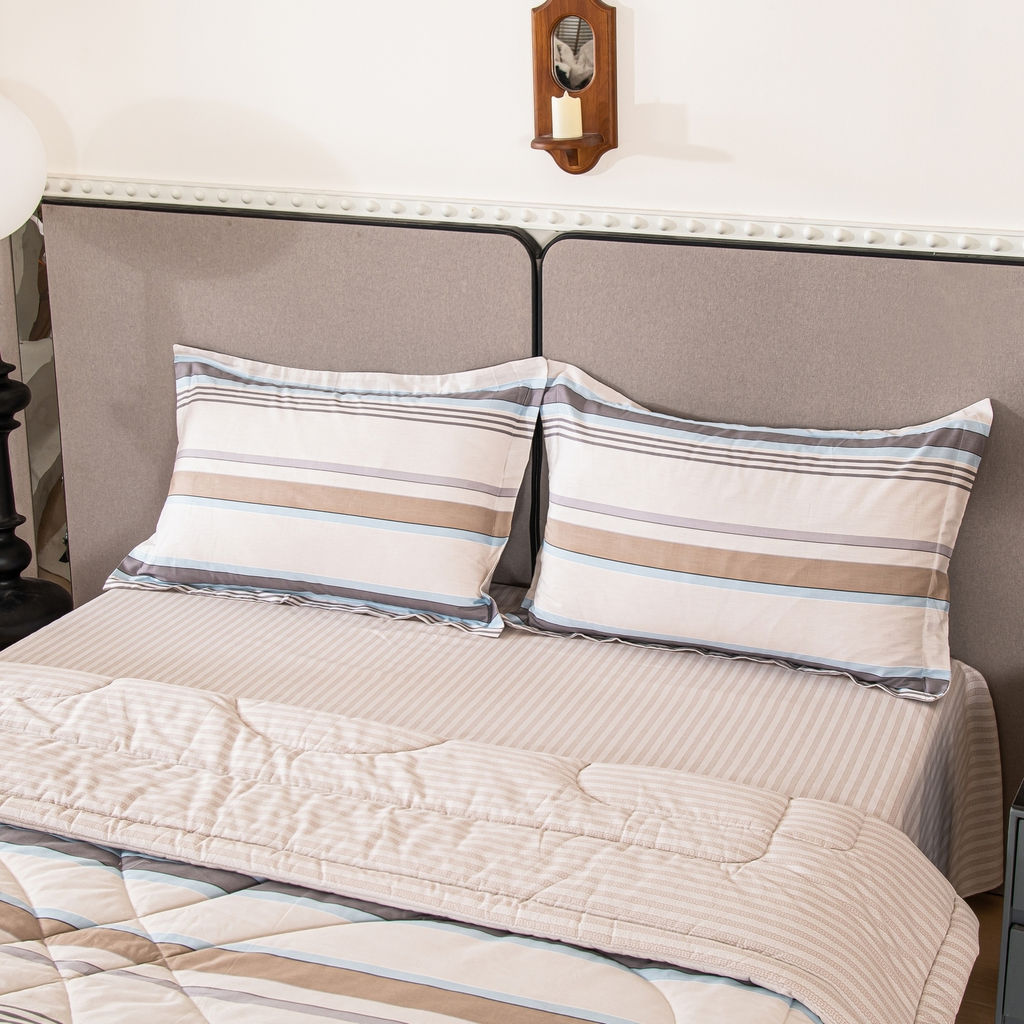 Комплект постельного белья Сатин с Одеялом 100% хлопок на резинке OBR175 Евро/50-70 2 шт - Ситрейд фото 5