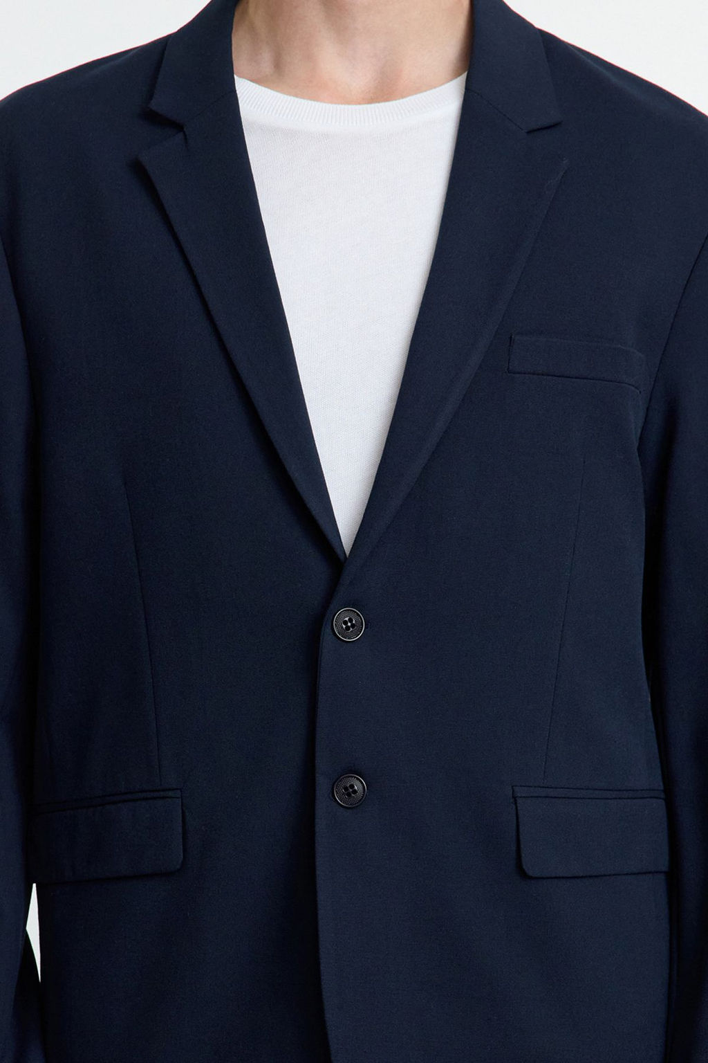 TRENDYOL MAN Lacivert Regular Fit Dusuk Omuz Genis Kal?p Dokuma Klasik Blazer Ceket TMNAW25BC00002 - Trendyolmilla фото 5