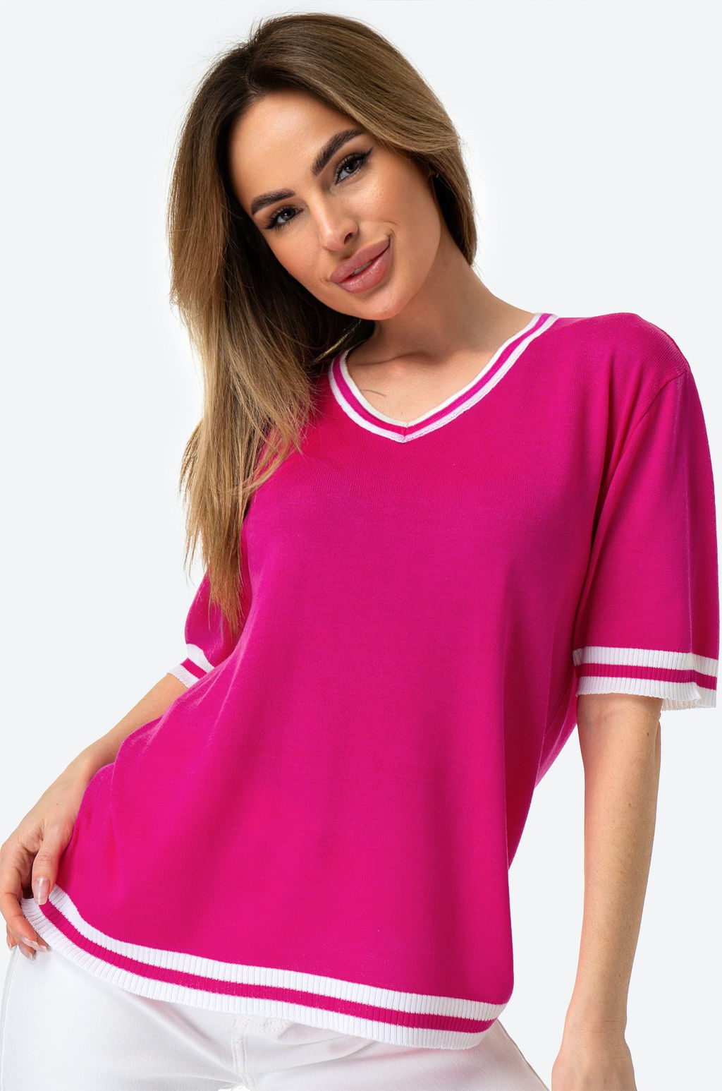 Женская футболка из вязаного трикотажа Happy Fox  фото 26