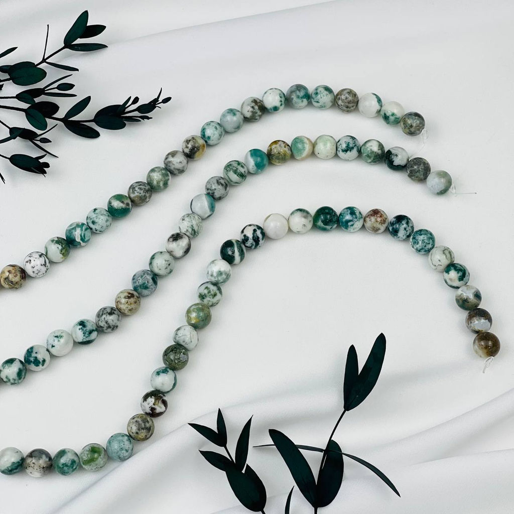 Бусины для украшений из Мохового агата