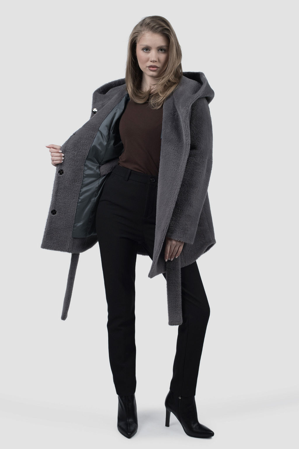 02-3294 Пальто женское утепленное (пояс)