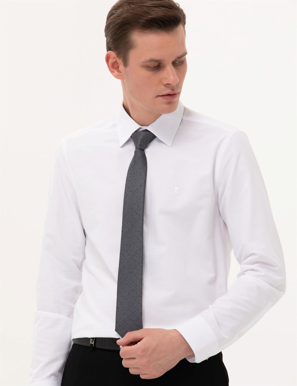 Beyaz Slim Fit Uzun Kollu Basic G_mlek