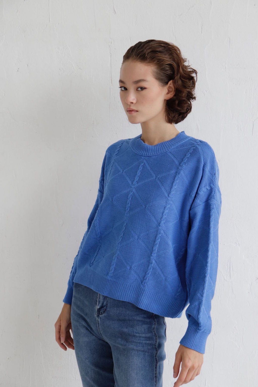 10019 Джемпер базовый голубой - Martichelli фото 11