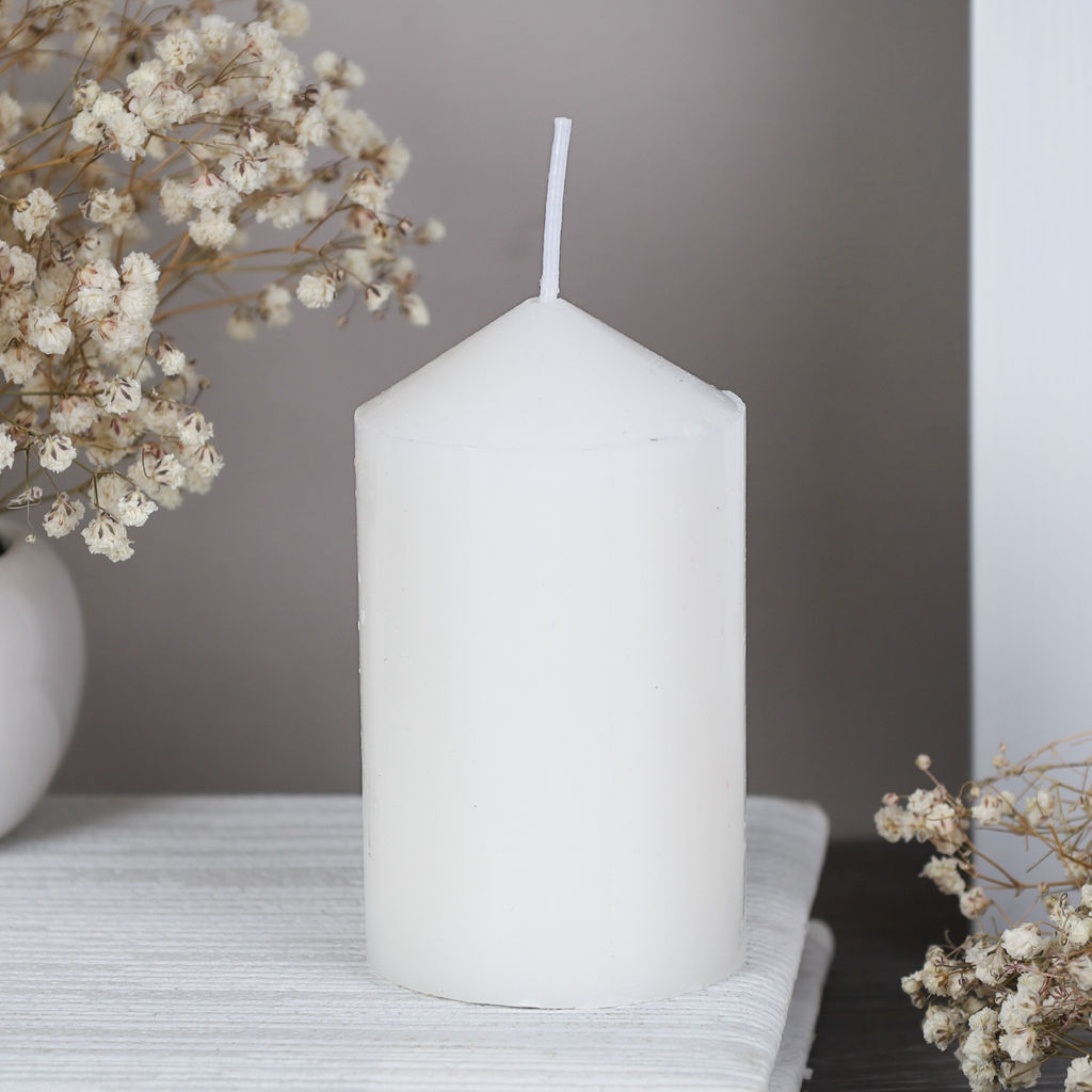 Свеча столбик белая 3 штуки набор / SN3-3 /уп 15/d-5,5 см h-10/15/20 - ГалеонТрейд фото 5