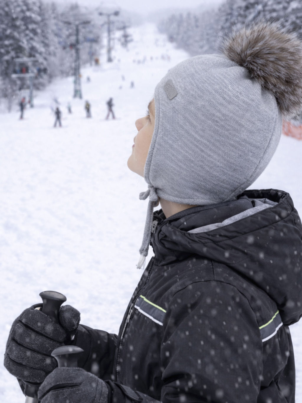Шапка детская светлосерый меланж