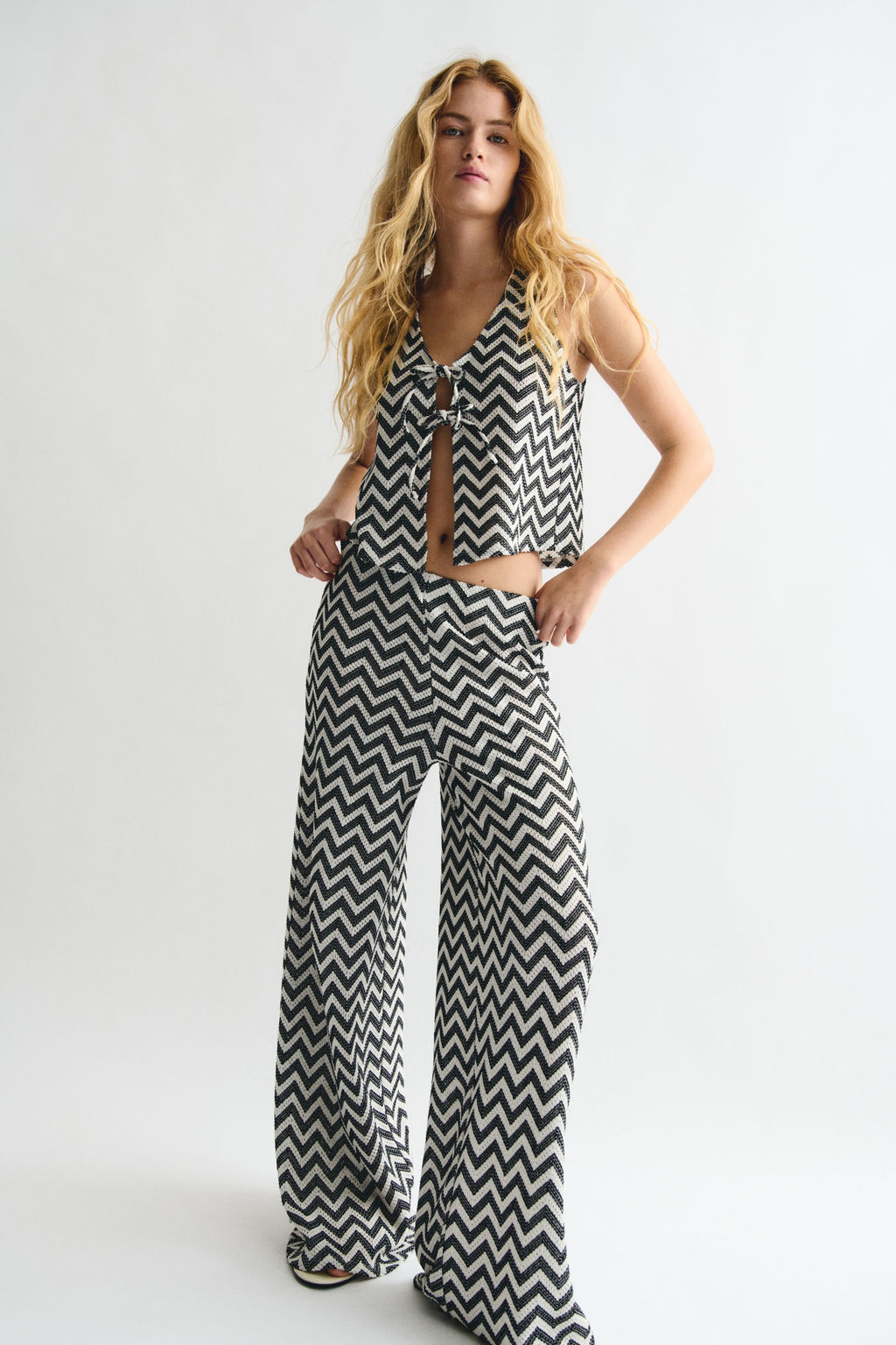 Pantal?n amplio en punto jacquard - H&m фото 4
