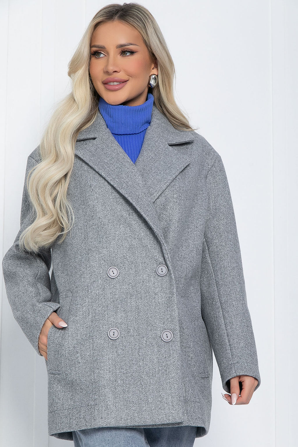 Пальто Я в теме (серое) Б12484-7 - Lt collection фото 4