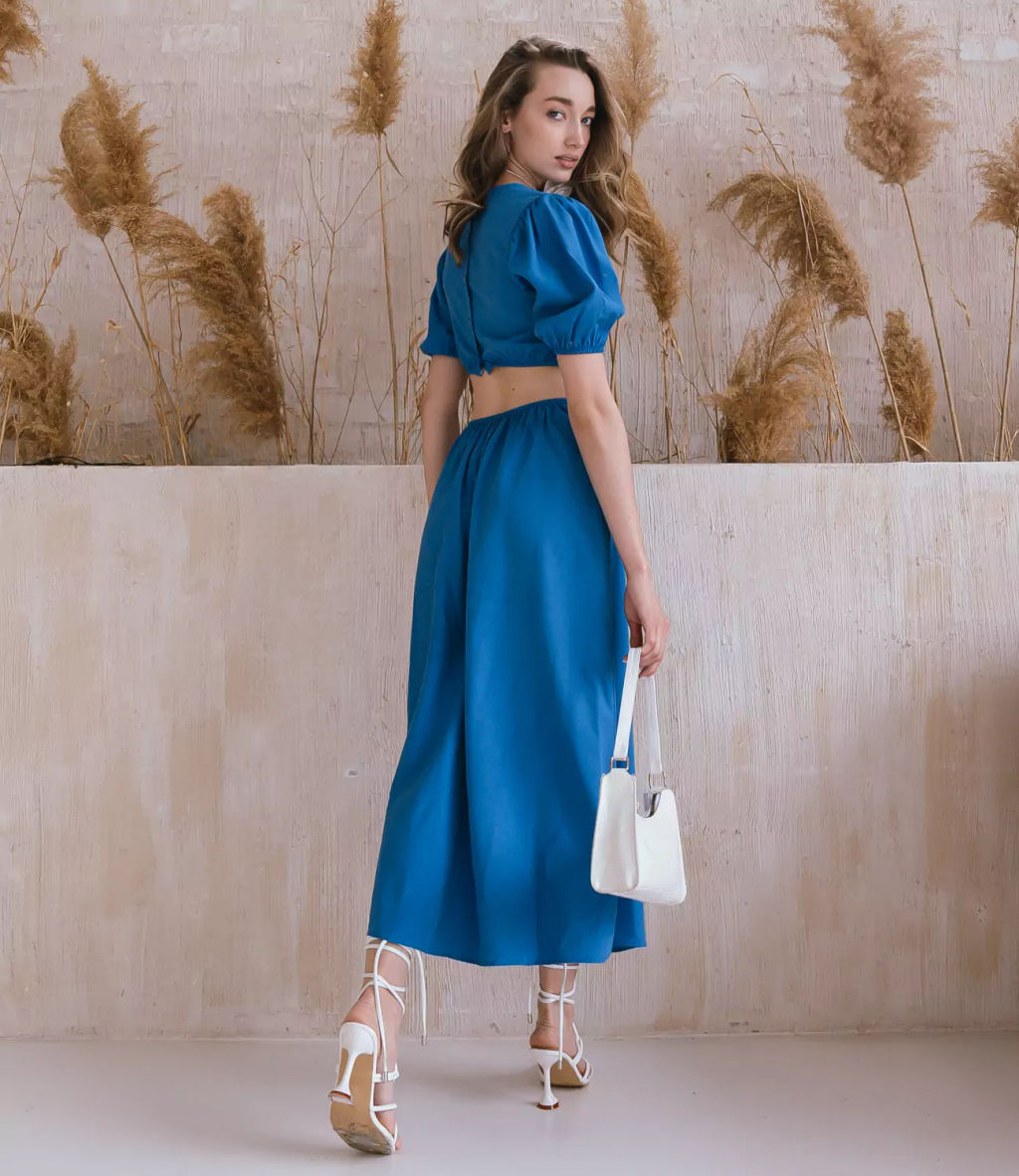 Платье #ОТЦ04003, синий