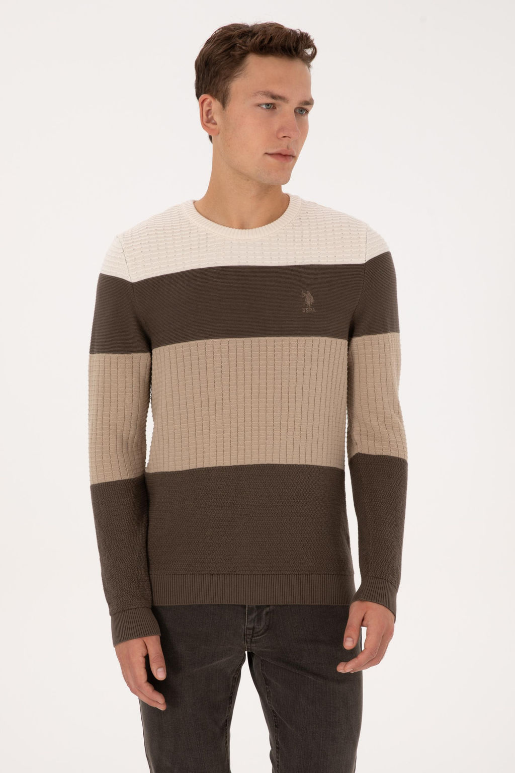 Erkek Regular Fit Bisiklet Yaka Vizon Sweatshirt - U.s. polo assn фото 3
