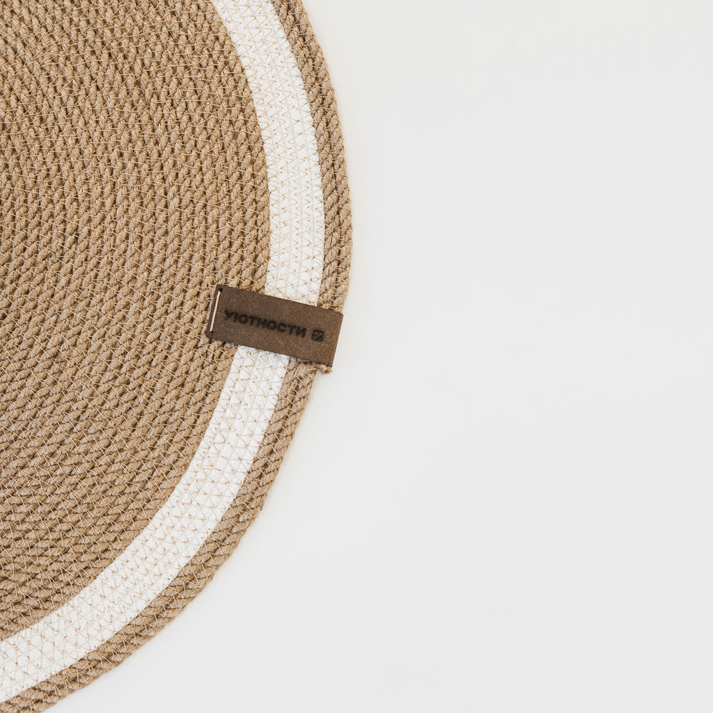Коврик из джута овальный 50х80 см с белым кантом - Уютности фото 2