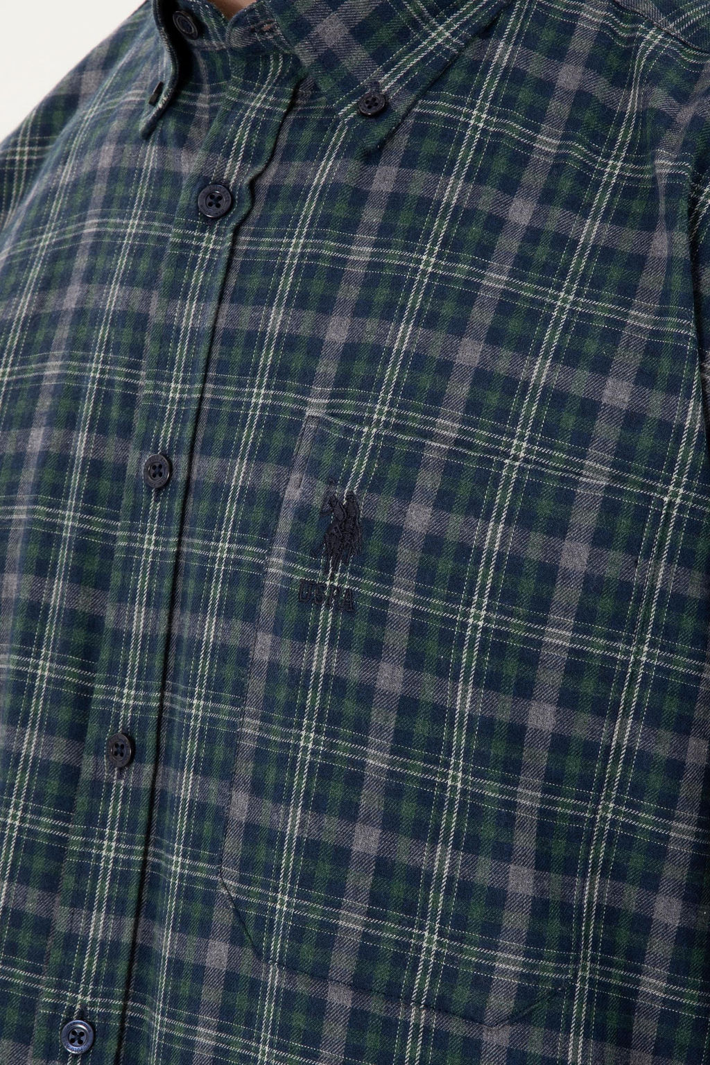 Мужская темно-зеленая рубашка с длинным рукавом Неожиданная скидка в корзине - U.s. polo assn фото 7