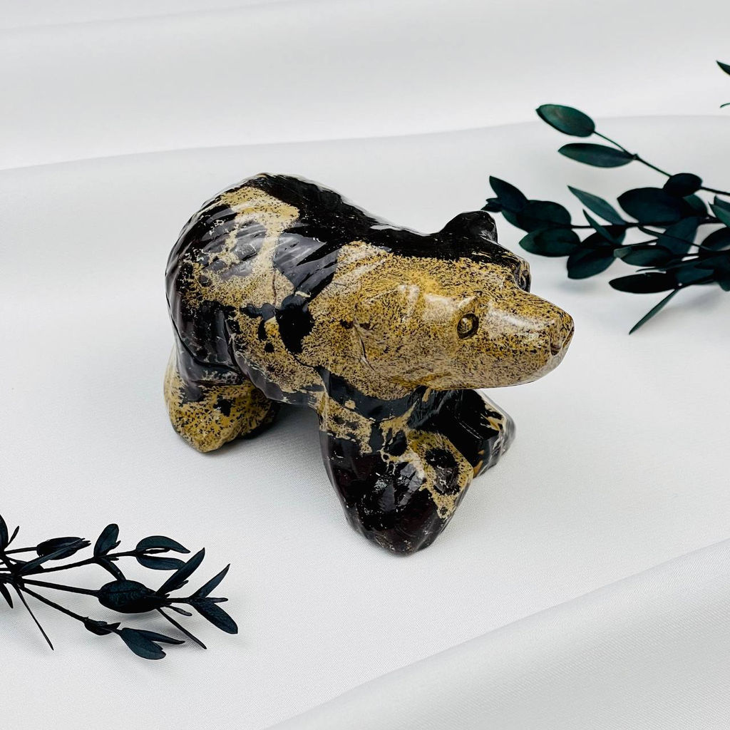 Фигурка Медведь из дендритовой пейзажной Яшмы - Радуга самоцветов фото 3