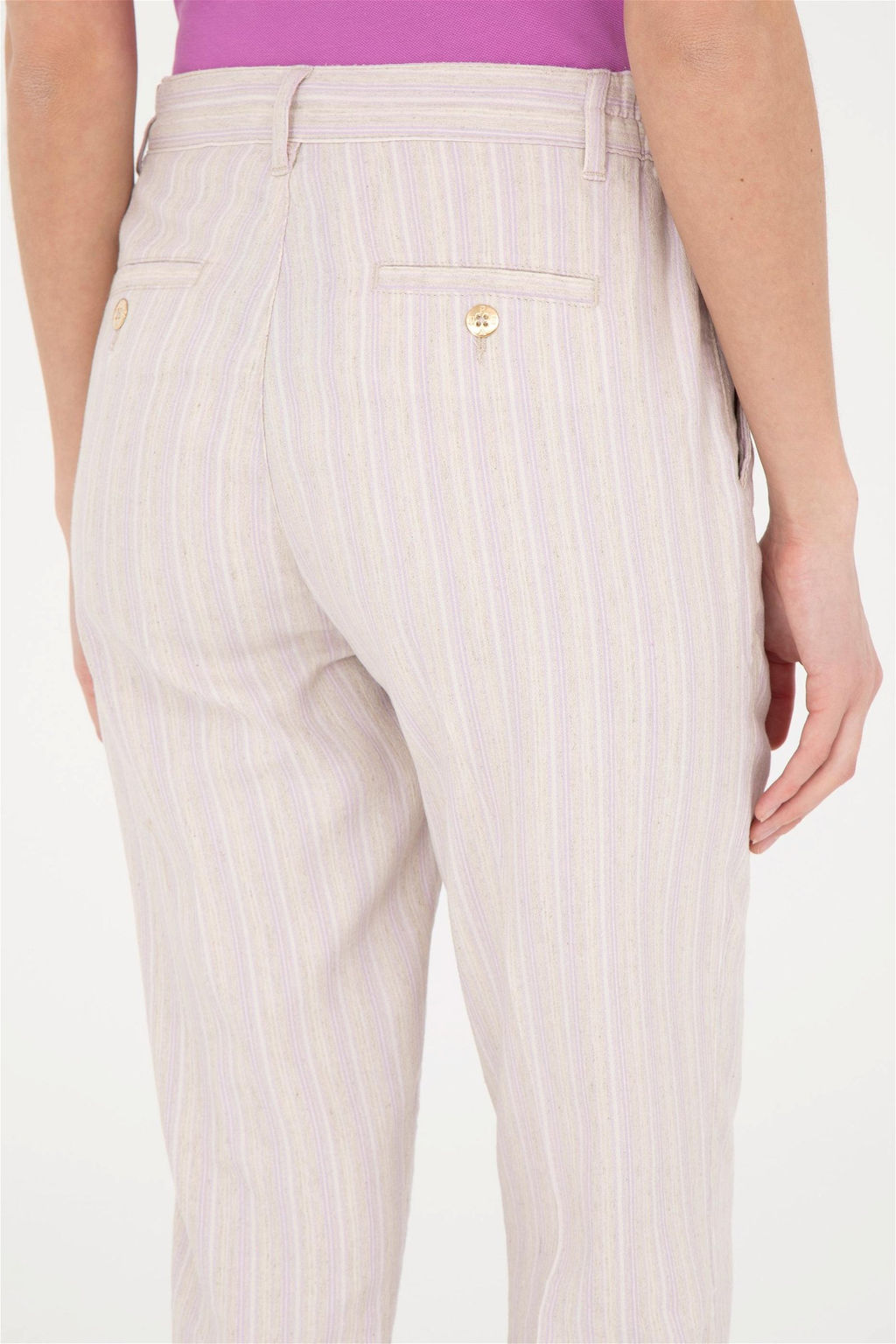 Женские сиреневые брюки из парусины - U.s. polo assn фото 7