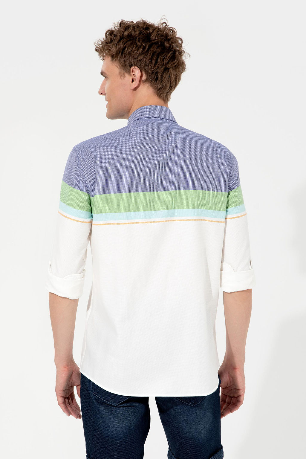 Мужская синяя рубашка с длинным рукавом - U.s. polo assn фото 5