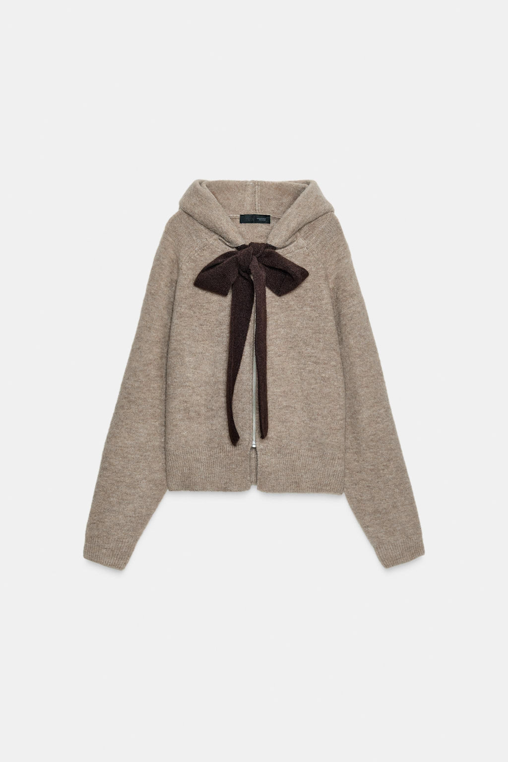 HOODIE CARDIGAN WITH BOW