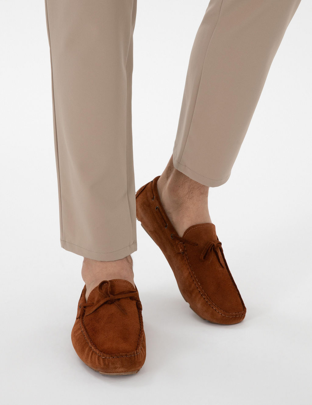 Taba %100 Deri Loafer Ayakkab_