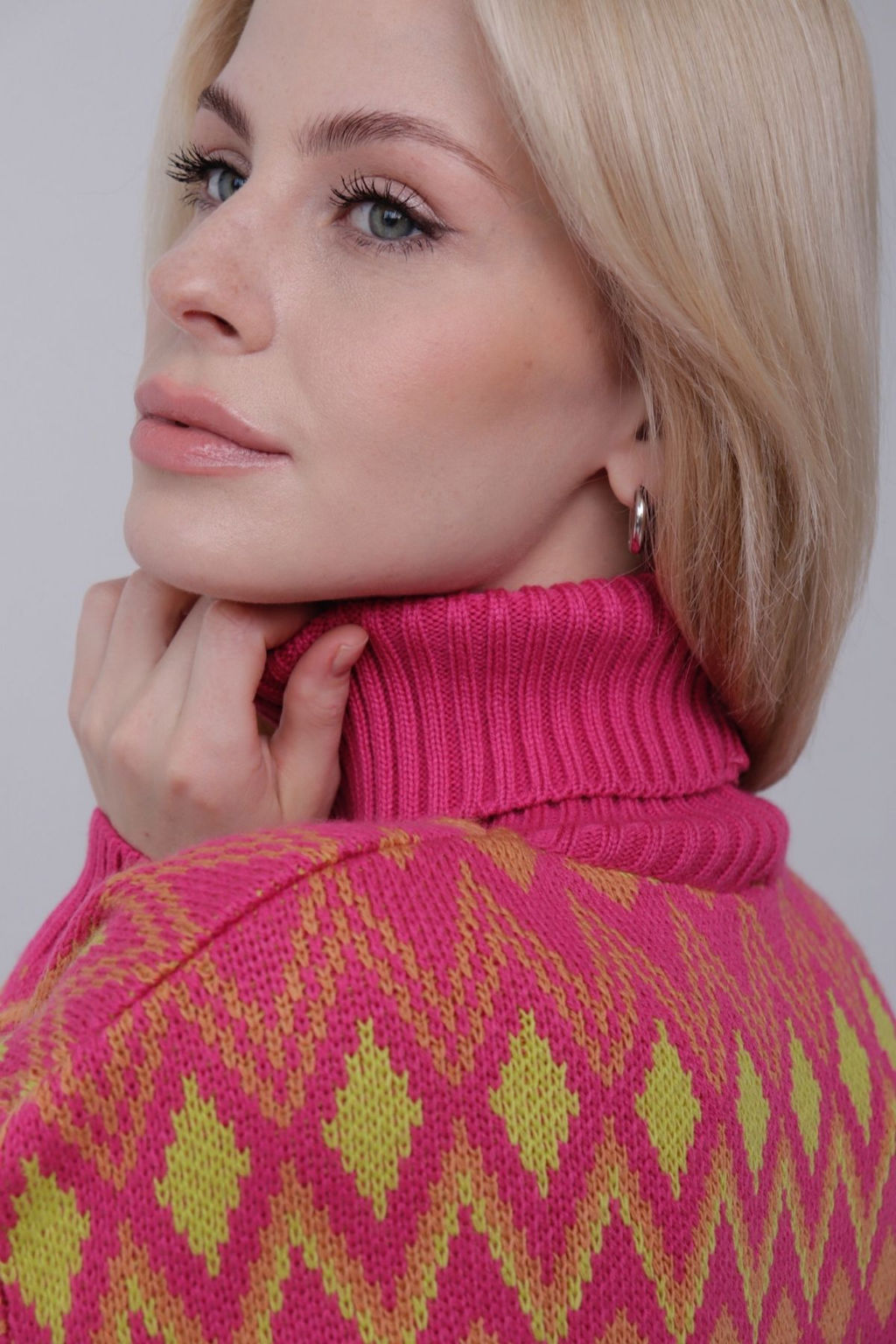 11060 Свитер розовый с узорами - Martichelli фото 22