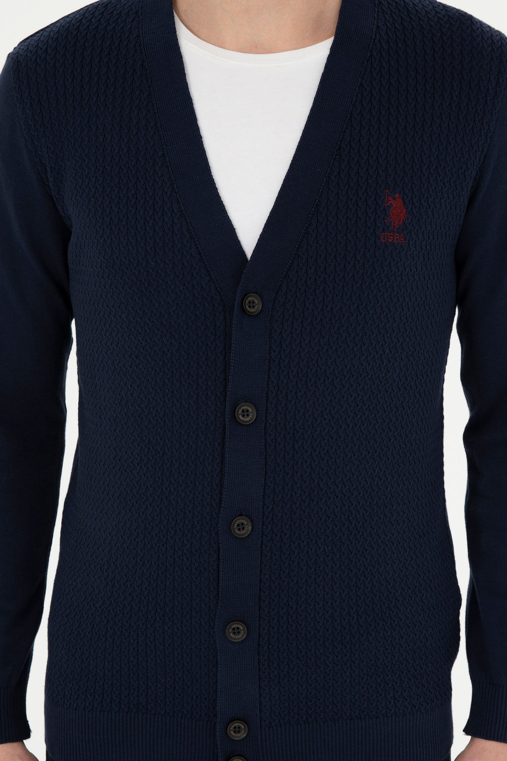 Мужской кардиган U.S. Polo Assn темно-синий хлопок  фото 20