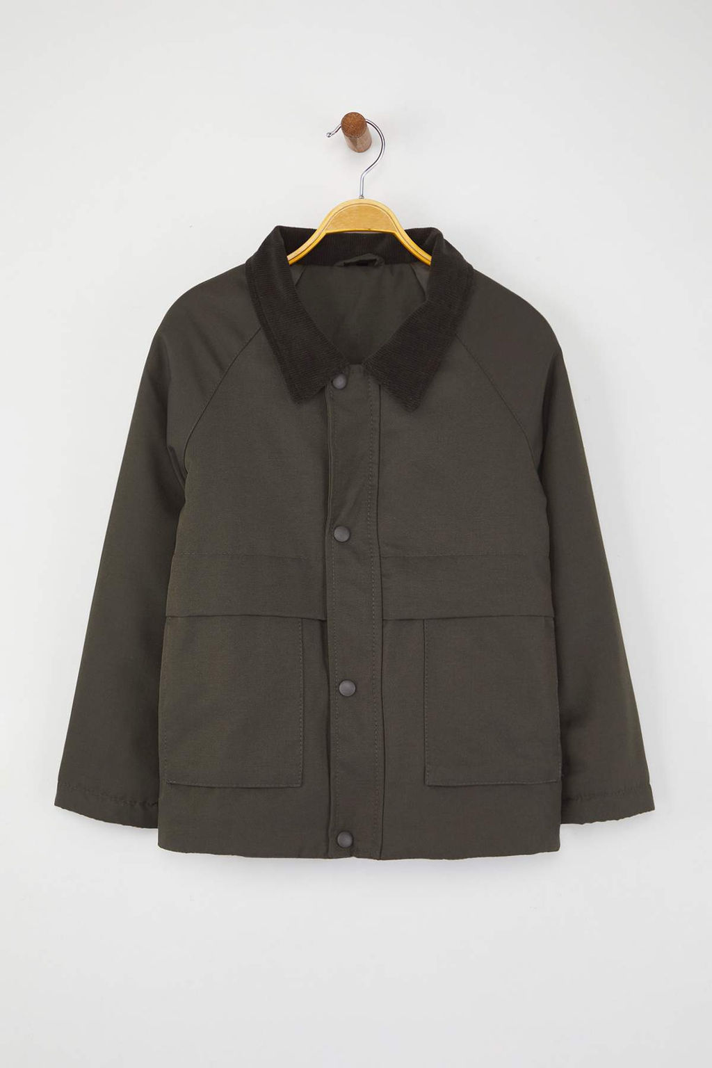 Haki Duz/Basic Kal?n Polo Yaka Regular Unisex Cocuk Mont TKDAW26MO00007