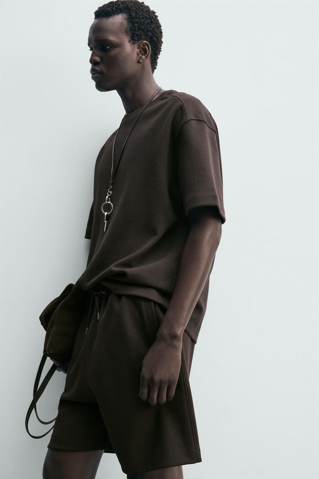 BERMUDA JOGGER RELAXED FIT INTERLOCK / Marr?n oscuro - Zara фото 5