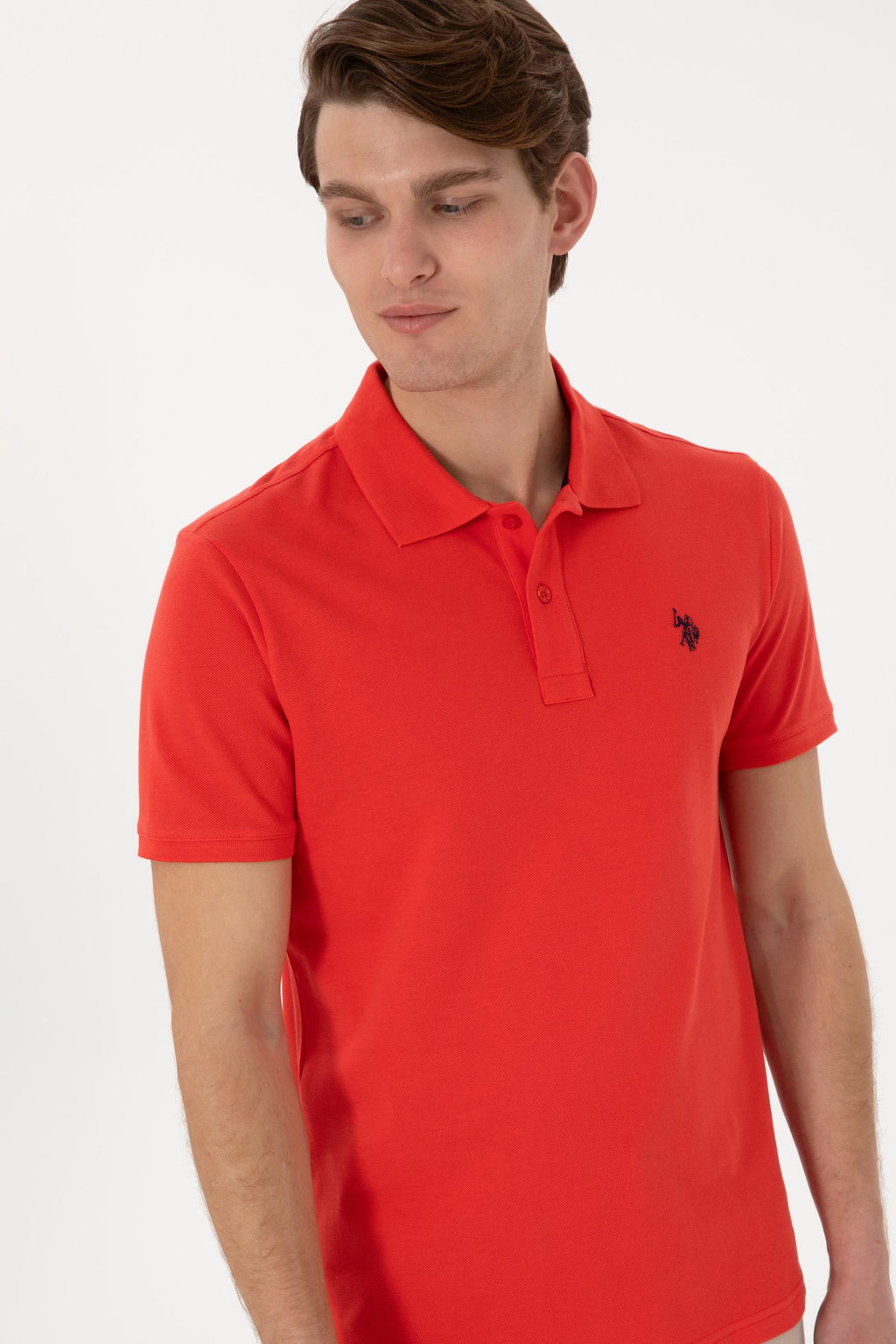 Erkek Slim Fit Polo Yaka K_rm_z Basic Ti__rt Sepette S_rpriz _ndirim - U.s. polo assn фото 3