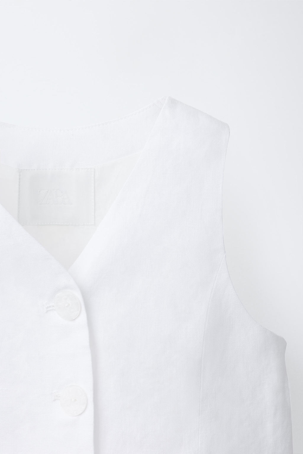 CHALECO 100% LINO / Blanco roto - Zara фото 3