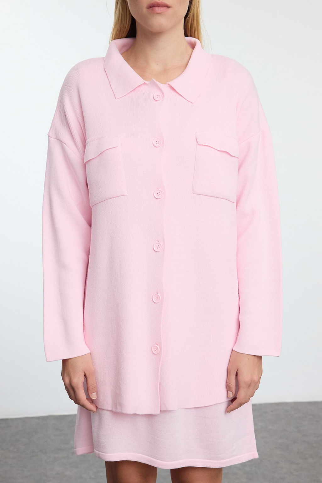 TRENDYOLMILLA Siyah Mini Triko Basic Elbise TWOAW25EL00051  фото 4