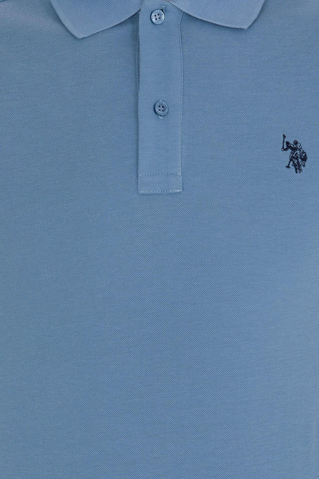 Мужская базовая футболка с воротником поло цвета индиго - U.s. polo assn фото 7