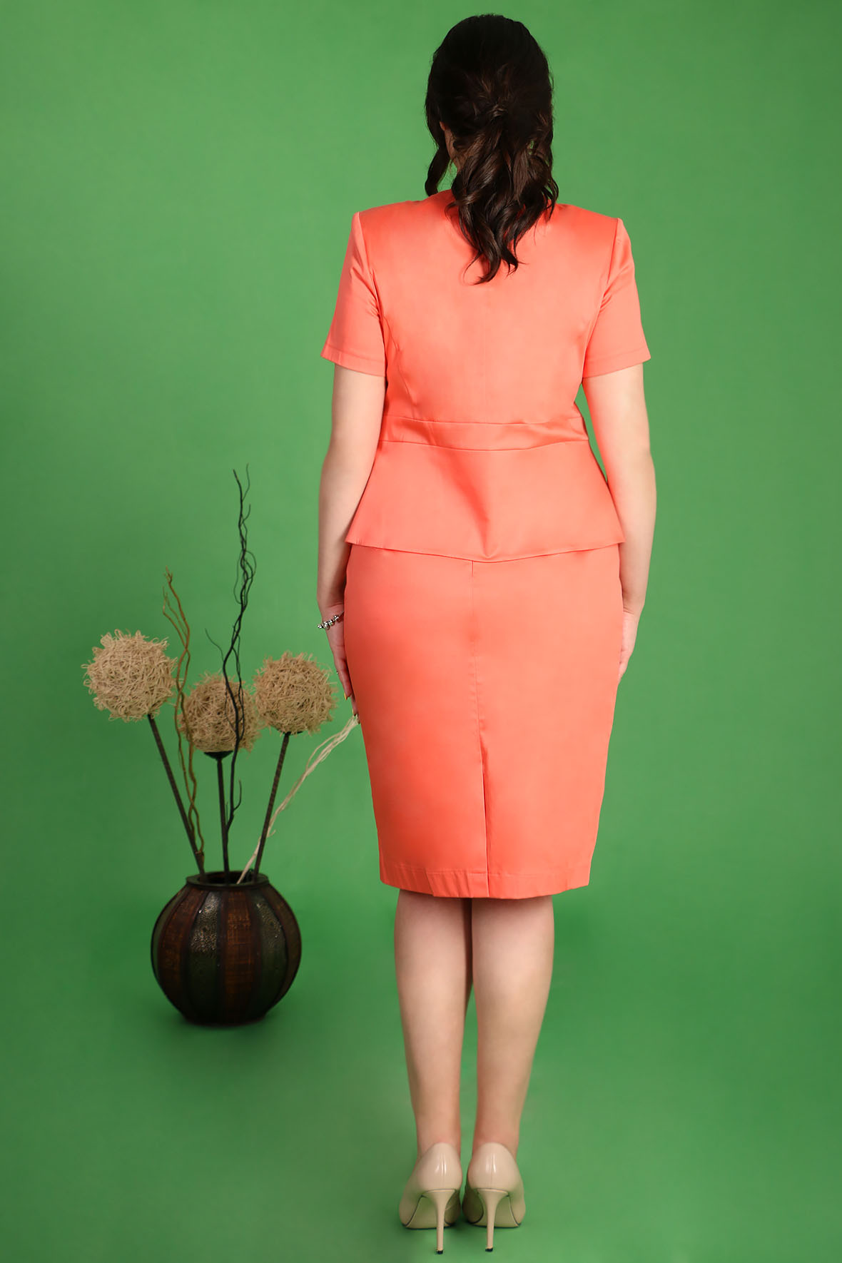 Костюм хлопковый белорусский летний коралловый - Almond фото 2