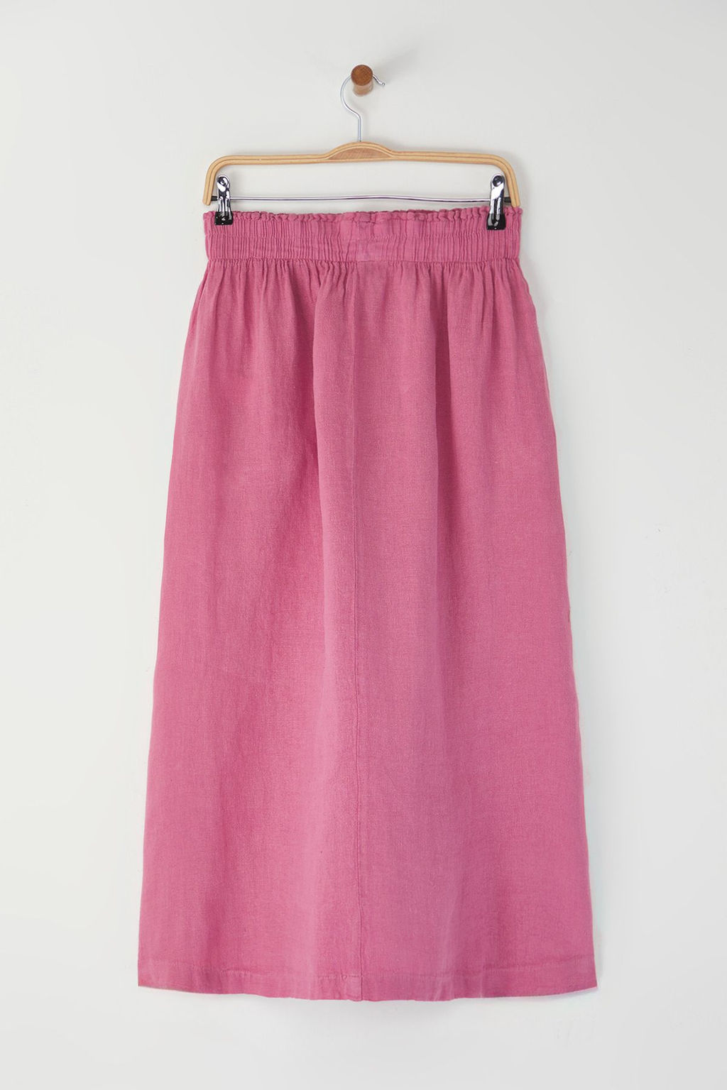 TRENDYOLMILLA Beyaz %100 Keten Beli Lastikli Midi Etek TWOSS24ET00153 фото 7