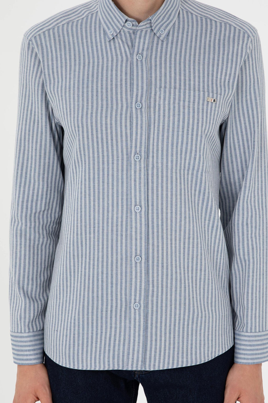 Мужская голубая рубашка с длинным рукавом - U.s. polo assn фото 6