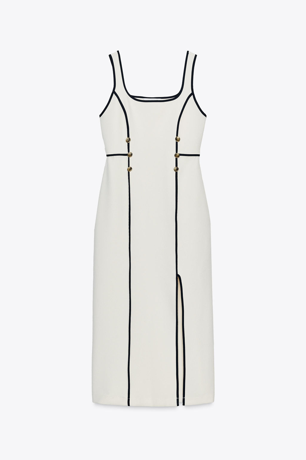 CONTRAST TRIM MIDI DRESS - Zara фото 8