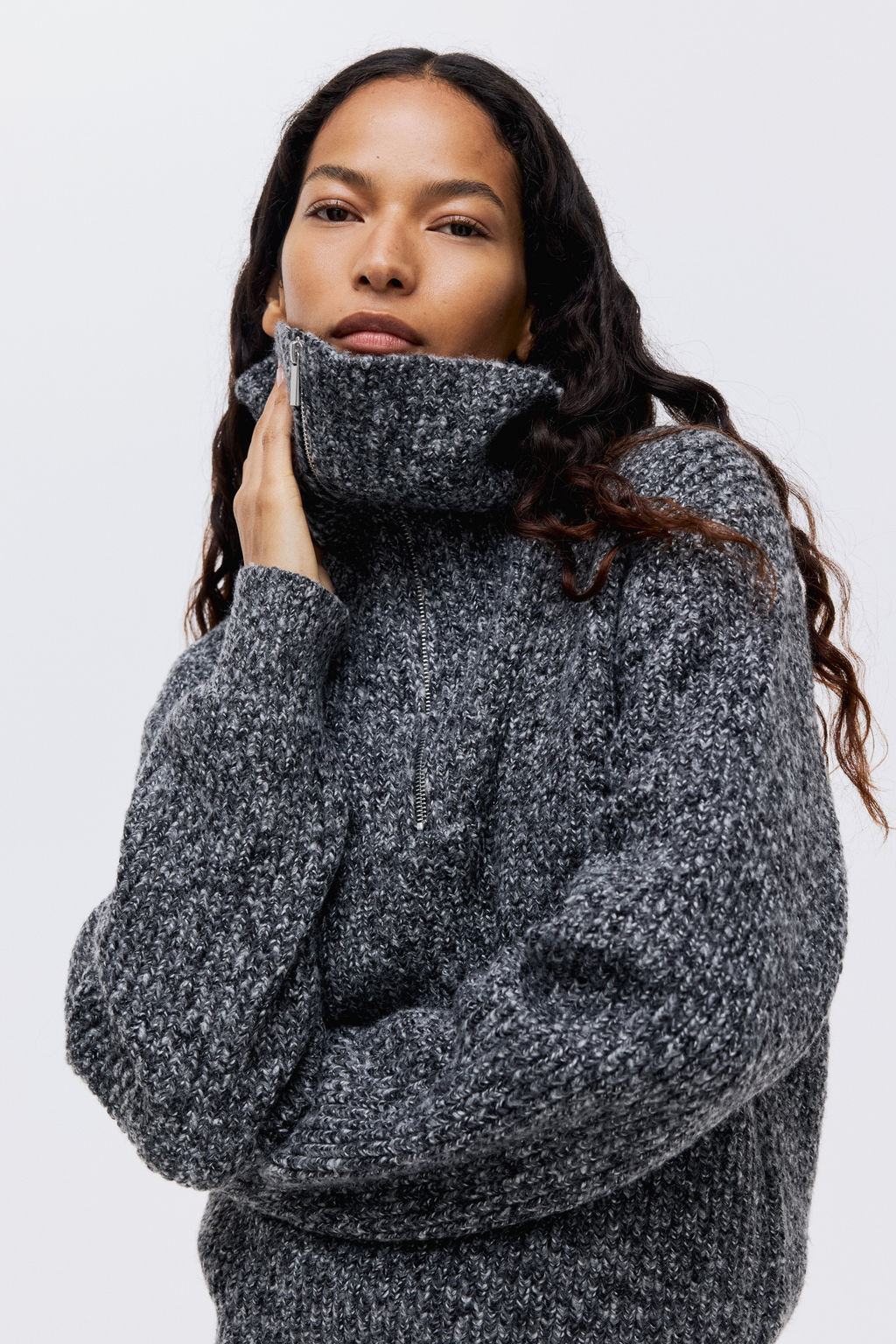 Jersey en punto de canal? con media cremallera - H&m фото 2