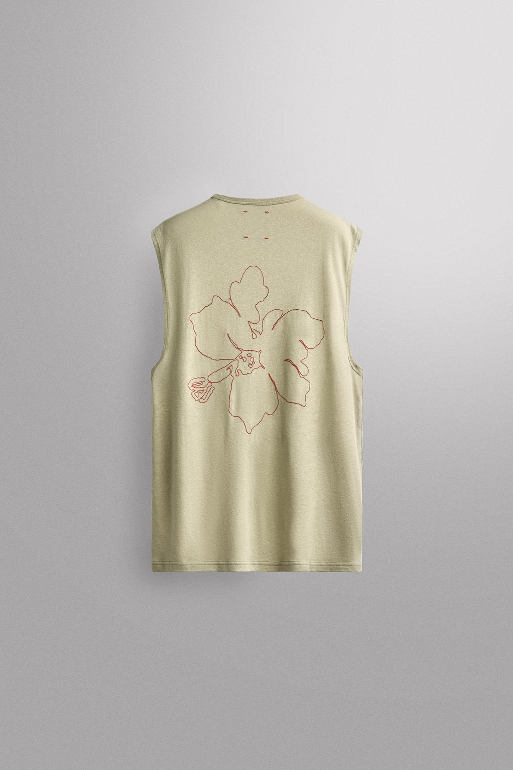 CAMISETA TANK LIGERA LINO - ALGOD?N / verde lavado - Zara фото 8