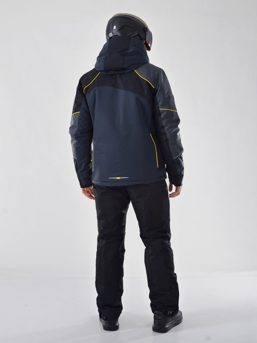 Мужской зимний горнолыжный костюм Evil Wolf 6608_1 Серый / Р 1101_Черный