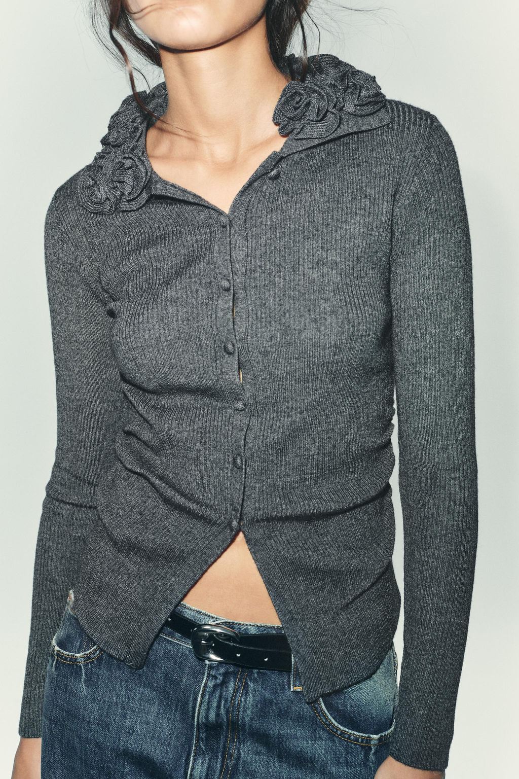 WOOL BLEND FLORAL CARDIGAN - Zara фото 2