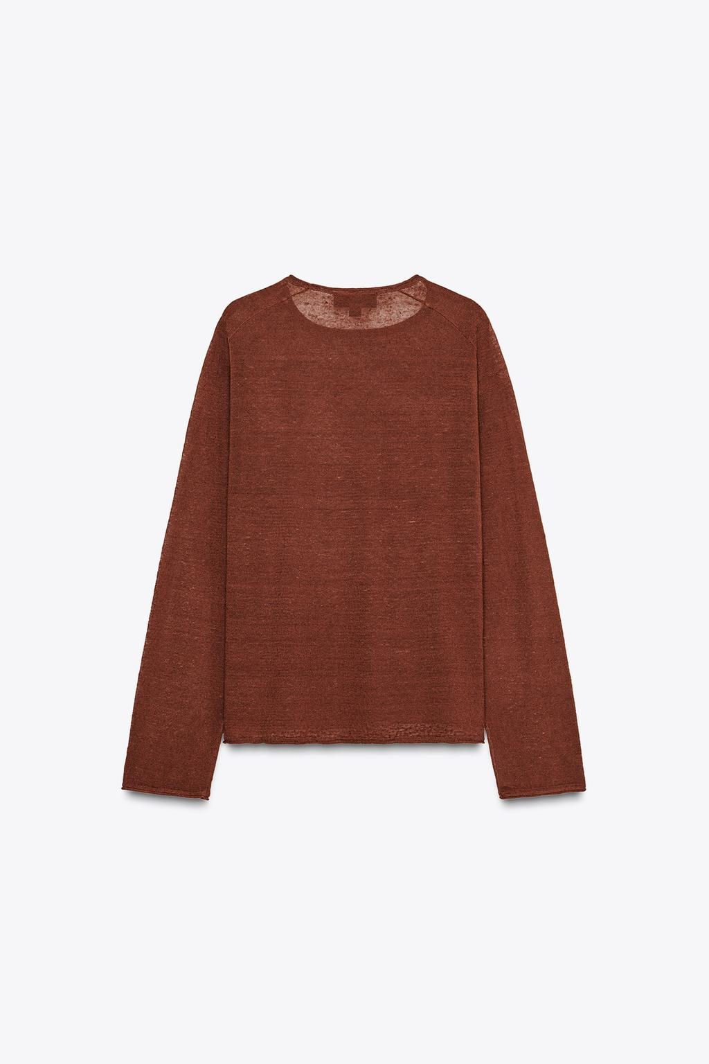 LINEN BLEND KNIT SWEATER - Zara фото 13