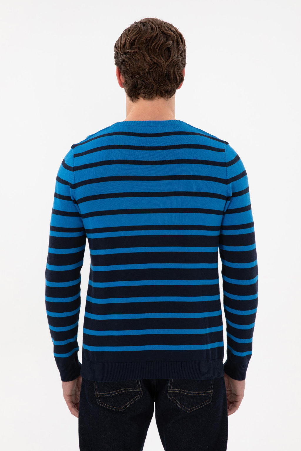 Erkek Kobalt Mavi Kazak