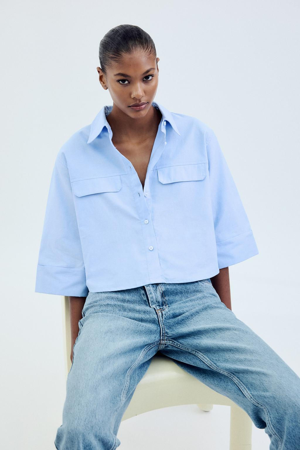 SHORT OXFORD SHIRT - Zara фото 5